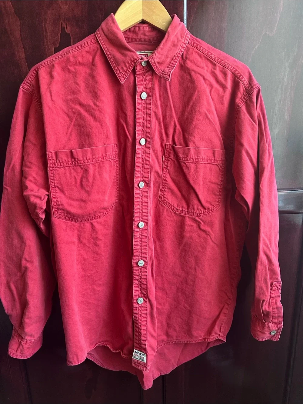 90s Vintage Levi's Red Lightweight Shirt Jacket